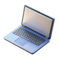 impressive creative Open Laptop with Blank Screen Top View Isolated Element original png
