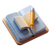 magnificent abstract Open Notebook and Pencil Transparent premium png