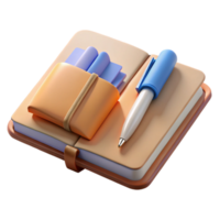 elegant abstract Open Notebook and Pen Flat Lay Isolated high resolution png
