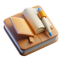 magnificent creative Open Notebook and Pen Flat Lay Isolated png