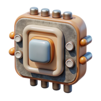 beautiful artistic Organic Tech Component Front View Isolated high quality png