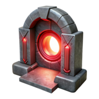 dramatic rustic Parallel Reality Portal Isolated with Red Energy Field high resolution png