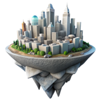 serene rustic Parallel Universe Cityscape Floating Islands Isolated original png