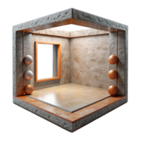 impressive creative Perspective View of Empty Virtual Gallery Cutout exclusive png