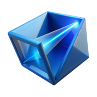 extraordinary minimalist Photon Entanglement Splitting Beam Blue Prism Isolated high resolution png