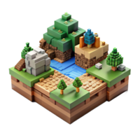 magnificent artistic Pixelated Landscape with 8-bit Style Isolated premium png