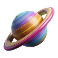 wonderful minimalist Planetary Ring System Isolated with Colorful Bands authentic png