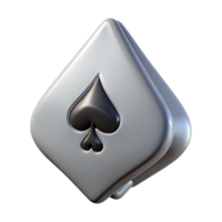serene traditional Playing Card Ace of Spades Floating Face Up Isolated detailed png