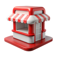 extraordinary rustic Pop Up Retail Kiosk Red and White Cutout authentic png