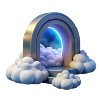 elegant classic Portal Opening in Sky Cloud Background Transparent Background genuine png