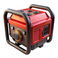 beautiful abstract Portable Power Generator Red and Black Isolated authentic png