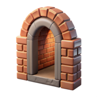 extraordinary artistic Portal Opening in Wall Brick Texture Transparent Background premium png