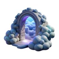 elegant abstract Portal Opening in Sky Cloud Background Transparent Background genuine png
