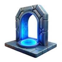 magnificent rustic Portal with Glowing Frame Golden Color Transparent Background detailed png