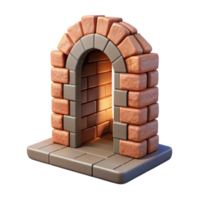 wonderful modern Portal Opening in Wall Brick Texture Transparent Background high resolution png