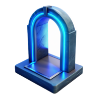 wonderful artistic Portal with Glowing Frame Golden Color Transparent Background original png