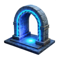 vibrant artistic Portal with Glowing Frame Golden Color Transparent Background professional png