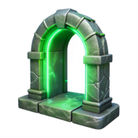 serene vintage Portal with Glowing Frame Golden Color Transparent Background high resolution png