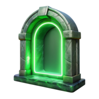 extraordinary modern Portal with Glowing Frame Golden Color Transparent Background high resolution png