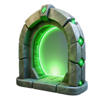 stunning creative Portal with Glowing Frame Golden Color Transparent Background professional png