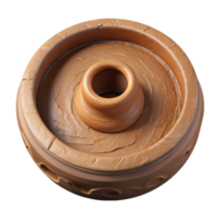 serene creative Pottery Wheel with Clay Top Down View Cutout high quality png