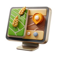 impressive minimalist Precision Farming Software Interface Desktop View Cutout detailed png