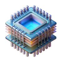 extraordinary creative Quantum Computing Processor Complex Structure Transparent Background premium png