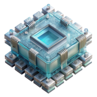 beautiful modern Quantum Computing Processor Complex Structure Transparent Background high resolution png