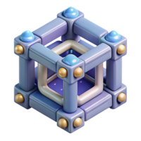 beautiful rustic Quantum Entangled Qubits Isometric View Transparent Background high quality png
