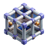 magnificent abstract Quantum Entangled Qubits Isometric View Transparent Background genuine png
