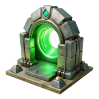 wonderful abstract Quantum Leap Portal Green Energy Transparent Background original png