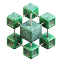 vibrant minimalist Quantum Network Architecture Diagram Green Structure Transparent Background png