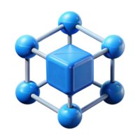 wonderful abstract Quantum Network Node Diagram Blue Schematic Transparent Background high quality png
