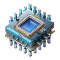 elegant artistic Quantum Processor Microchip Circuitry Transparent Background exclusive png