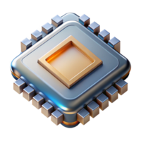 stunning creative Quantum Processor Microchip Top View Transparent Background professional png