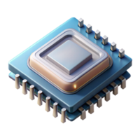 impressive creative Quantum Processor Microchip Top View Transparent Background authentic png