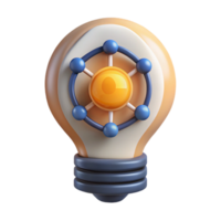serene modern Quantum Technology Innovation Icon Cutout with Light Bulb high resolution png