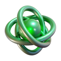 serene abstract Qubit Entanglement Visualization Green Glow Transparent Background original png