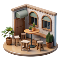 magnificent creative Quiet Cafe Interior Empty Tables Cutout Element high resolution png