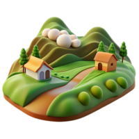 impressive modern Quiet Countryside Landscape with Rolling Hills Transparent Background original png