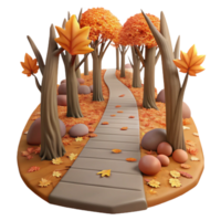 vibrant vintage Quiet Forest Path with Green Hues Cutout authentic png