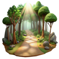 magnificent contemporary Quiet Forest Path with Green Hues Cutout high quality png