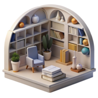 wonderful rustic Quiet Library Interior Bookshelves Transparent high resolution png