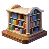 dramatic rustic Quiet Library with Bookshelves Transparent Background detailed png