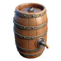 beautiful modern Rain Barrel with Spigot Side Angle Transparent Background with Rustic Style png