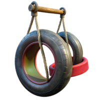 stunning abstract Recycled Tire Playground Swing Isolated Element premium png