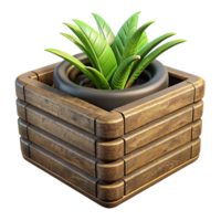 beautiful rustic Recycled Tire Planter Box Isolated professional png