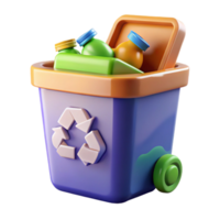 impressive rustic Recycling Bin Overflowing with Plastic Cutout Element high resolution png