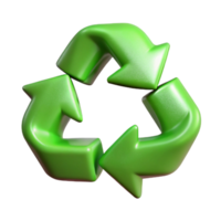 dramatic traditional Recycling Symbol with Arrows Green Transparent Background authentic png