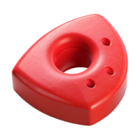 serene minimalist Red 3d Printed Part Isolated on White professional png